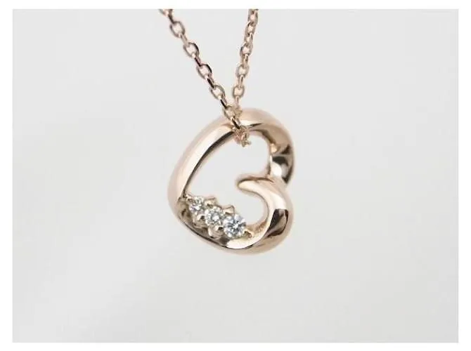 & Other Stories Collar colgante de diamante en oro rosa K18PG de 40 cm en excelente estado 