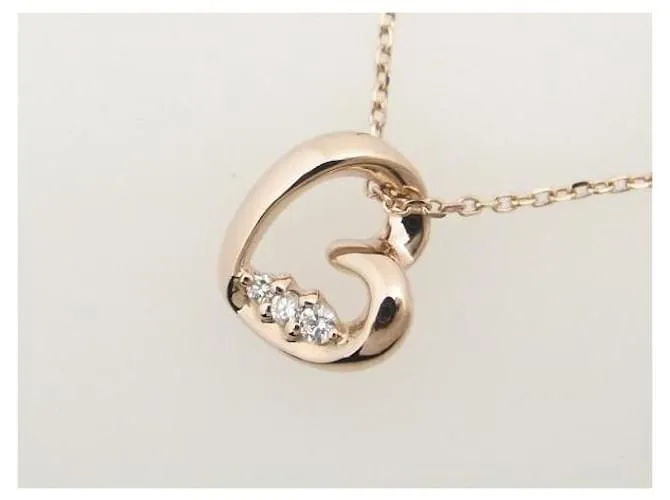 & Other Stories Collar colgante de diamante en oro rosa K18PG de 40 cm en excelente estado 