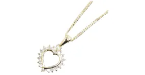& Other Stories Collar con colgante de corazón de diamante en oro amarillo K18YG en excelente estado Dorado 