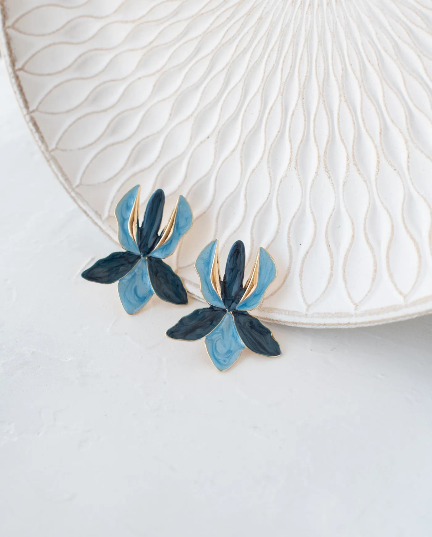 Aros Sara Flor Azul