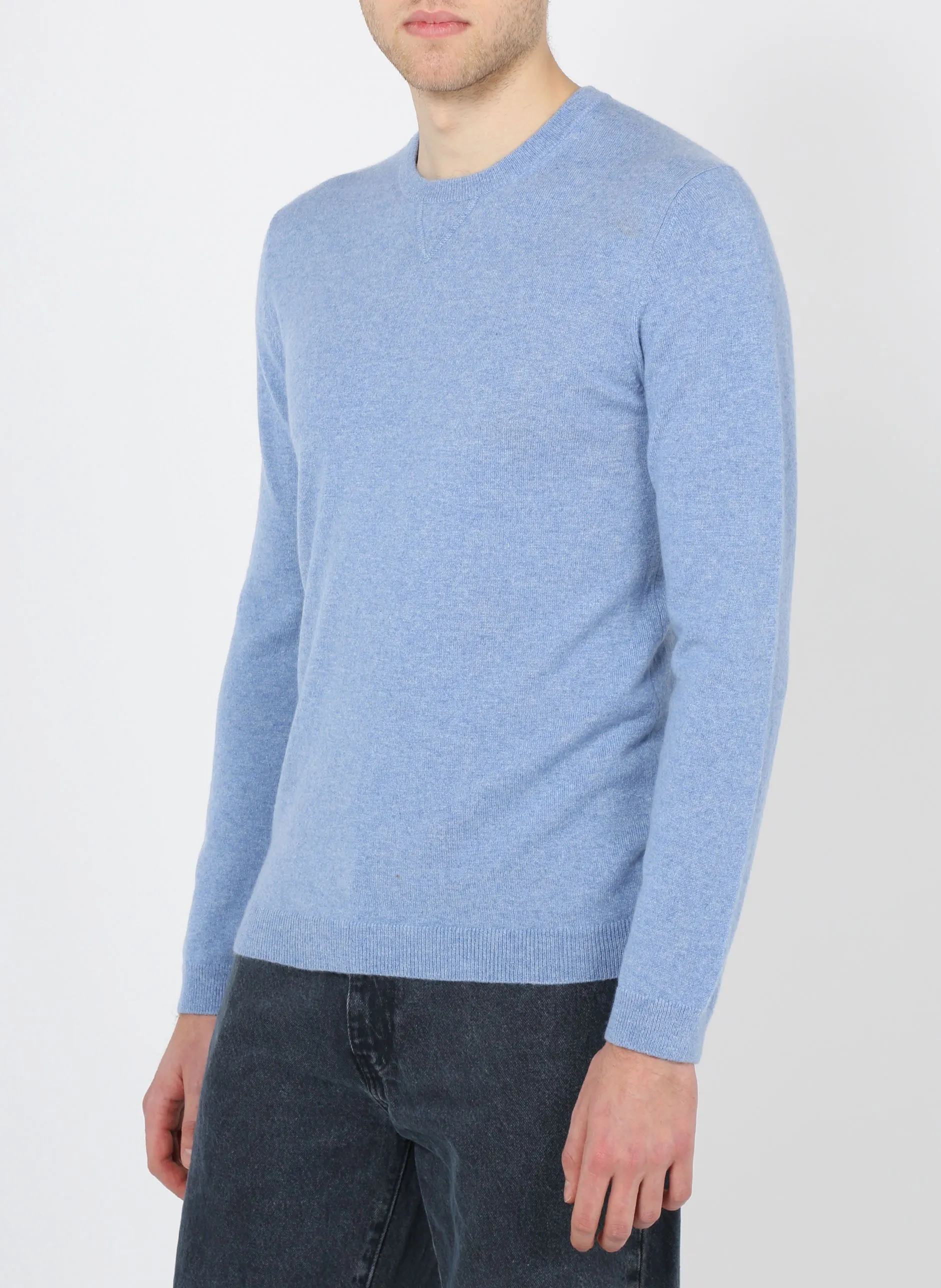 AU PRINTEMPS PARIS Jersey regular fit de cachemir con cuello redondo en azul