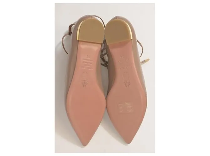 Bailarinas Aquazzura Christy en piel color nude Castaño Carne 