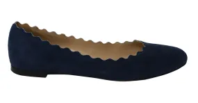 Bailarinas festoneadas en ante azul Lauren de Chloé 