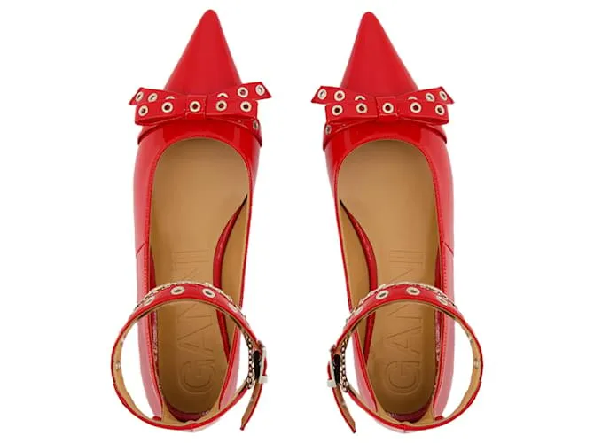 Bailarinas Jewel con ojales - Ganni - Sintético - Rojo Roja 