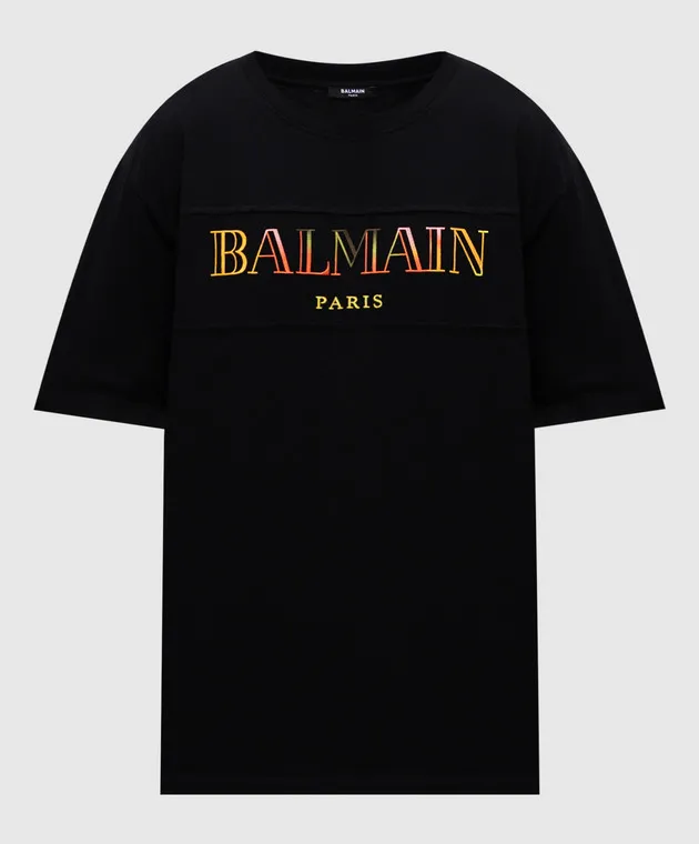 Balmain Black t-shirt with logo embroidery