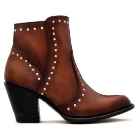 Botines de Cuero para Mujer Modelo Sidney en Caramelo 36118353
