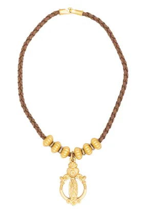 Collar Virgen de Guadalupe Tejido con Dije Estilo Vintage