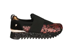 Copete Pala Coral Banda Elastico Negro Lados Piso Glitter