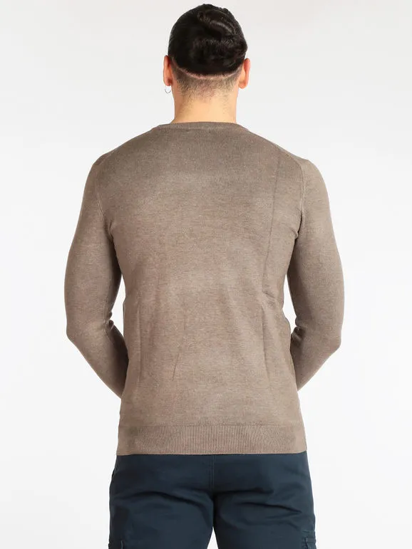 Coveri Collection Jersey de cuello redondo para hombre en color liso