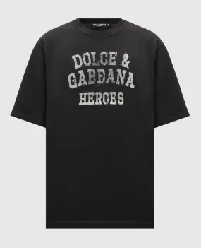 Dolce&Gabbana Black t-shirt with contrasting logo print