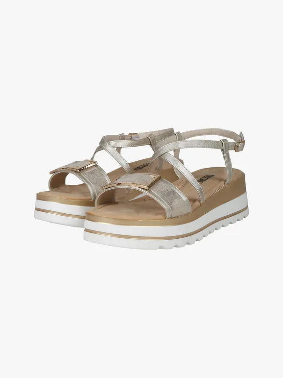 Energy Sandalias de mujer con tiras tejidas y cuña.