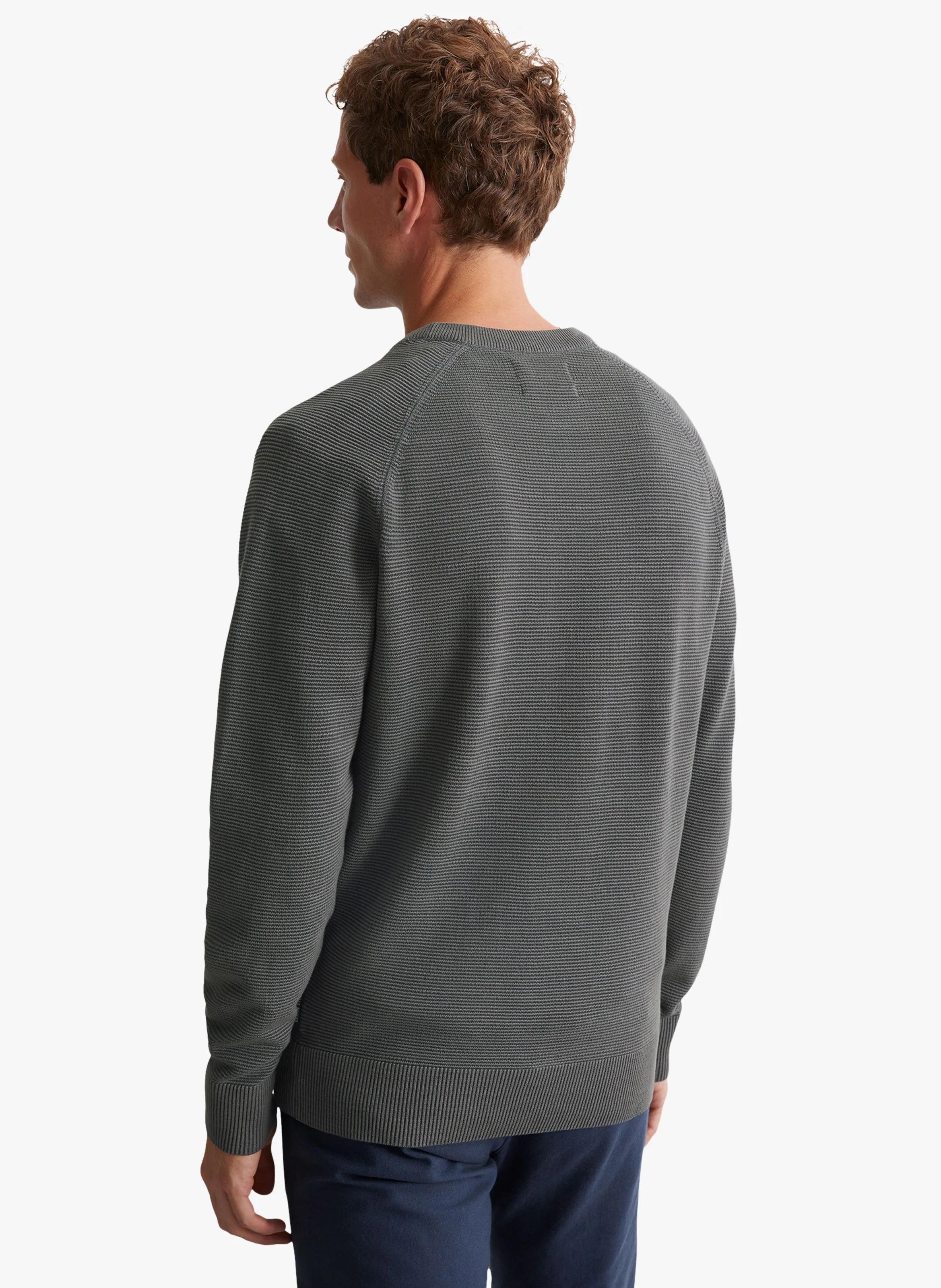 MARC O'POLO Jersey regular fit de algodón orgánico con cuello redondo en gris