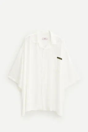 MARTINE ROSE WHITE BOXY HAWAIIAN SHIRT