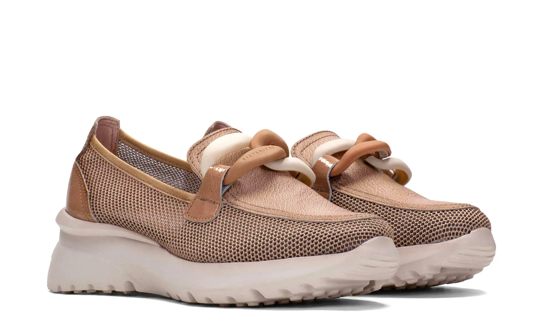 Mocasines multimaterial Polinesia con cadena