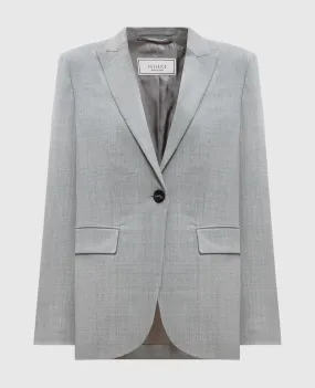 Peserico Gray jacket with wool