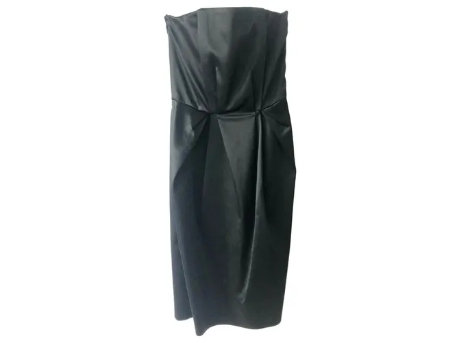 Philosophy Di Alberta Ferretti Vestido de raso sin tirantes Negro 