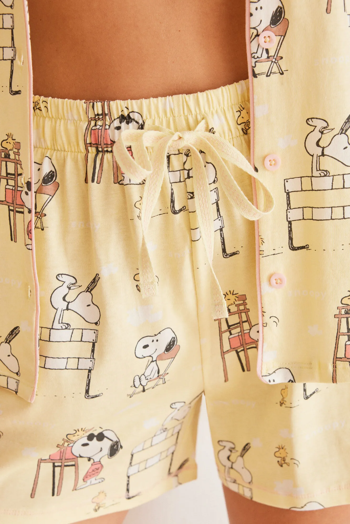 Pijama camisero corto 100% algodón Snoopy