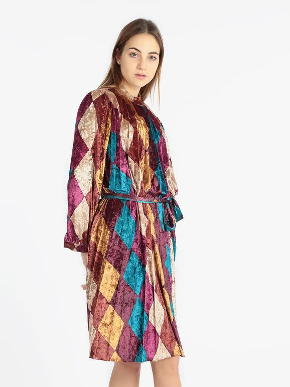 Royal Belle Vestido de mujer con estampado y cinturón.