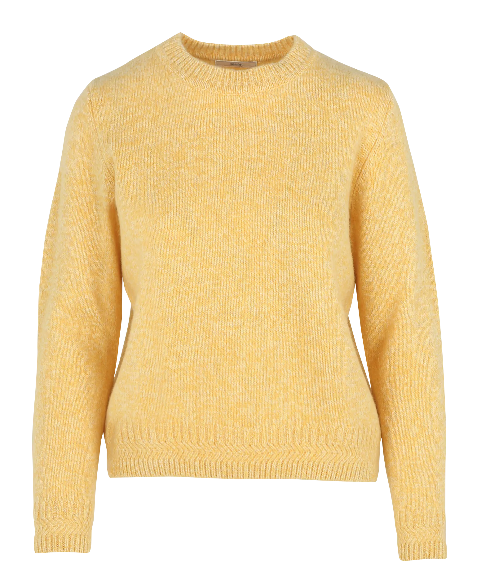 SILTY - Jersey recto de lana merina con cuello redondo en amarillo