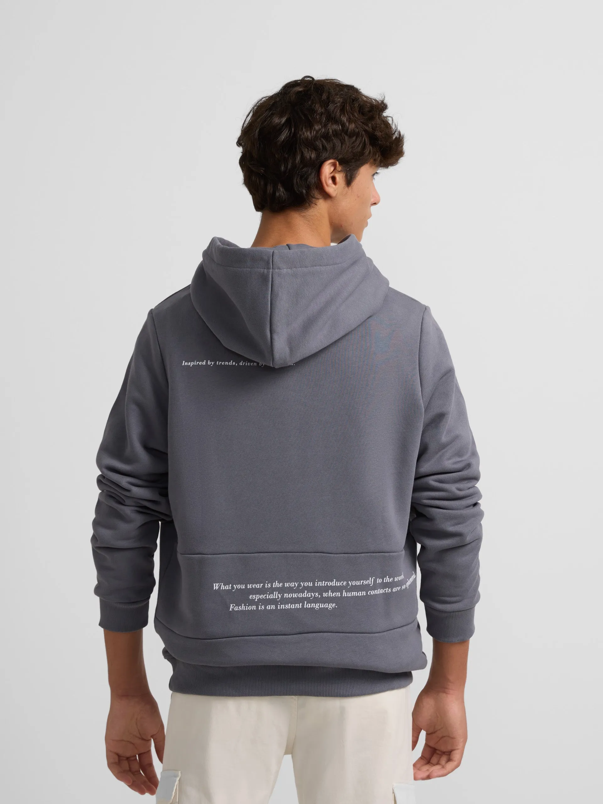 Sudadera hoodie silbon brand gris oscuro