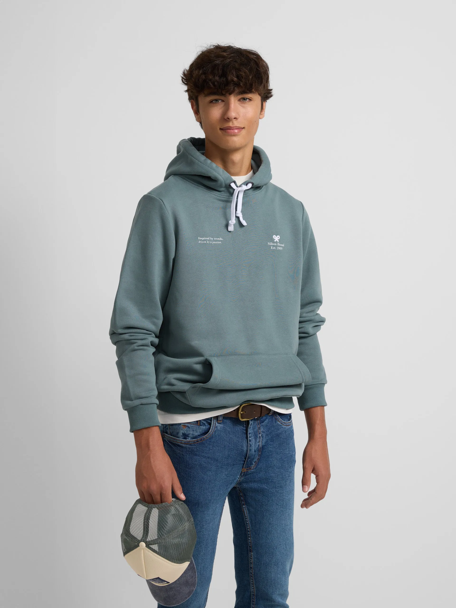 Sudadera hoodie silbon brand petroleo