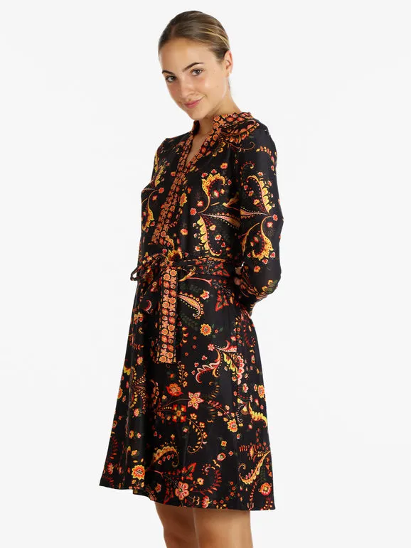 Sweet Miss Vestido de mujer de flores con cinturón.