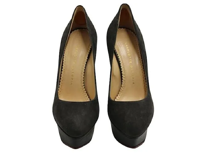 Tacones de plataforma negros Charlotte Olympia con borla 