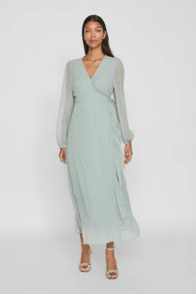 Vila Vestido plumeti largo