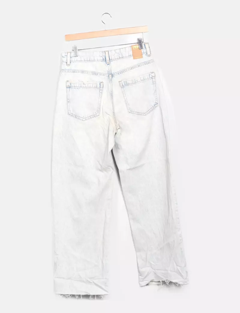 Zara Jeans denim azul efecto desgastado